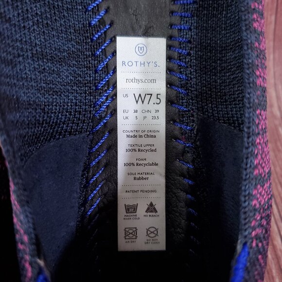 Rothys Womens Sz 7.5 The Point Heather Magenta Slip On Flats Shoes Retired Rare - Picture 15 of 15